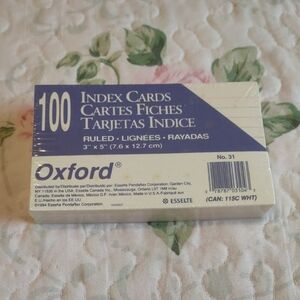 Oxford Blue and White Ruled Index Cards